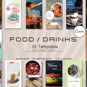 Food Instagram Story| Healthy Eating Recipe Branding| Dietician Instagram Template| Foodie Blogger Canva Template| Social Media Marketing