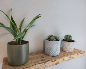 Estante de pared madera recuperada tablero de pared flotante rústico vintage upcycling andamio tablón hecho a mano sala de estar cocina baño entrada madera recuperada