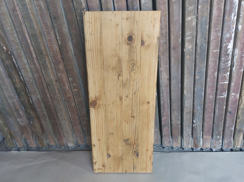 Old scaffolding planks made to measure DIY reclaimed wood rustic country house industrial upcycling table bench shelf vanity Variante 4