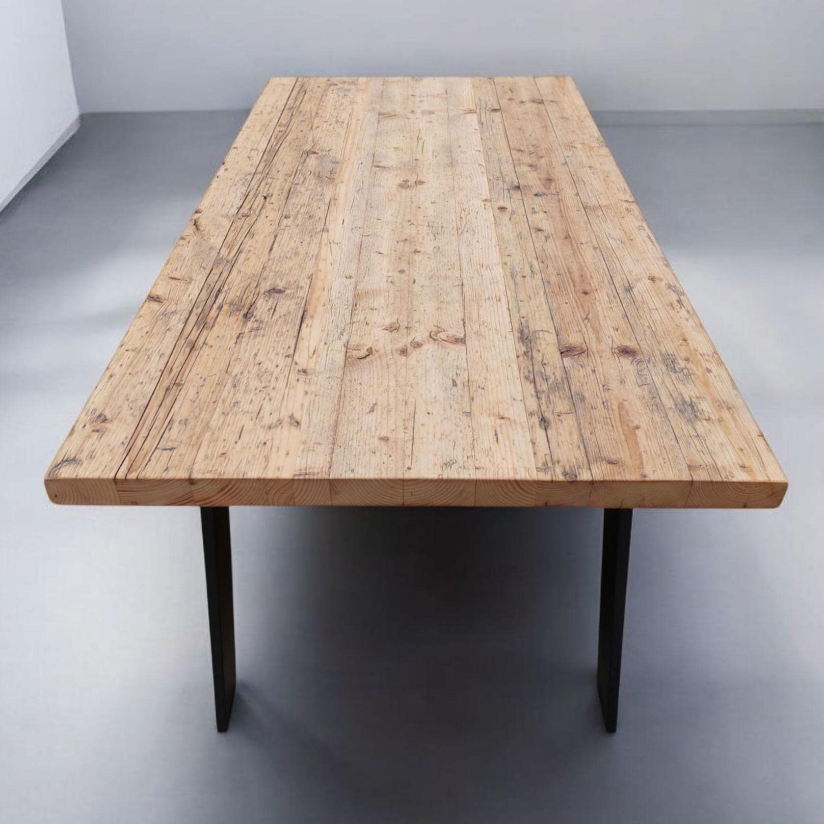 Dining table made from old scaffolding planks, custom-made old wood, rustic country house garden table