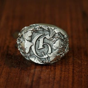 Anel de letra personalizado, anel de prata esterlina 925, joias feitas à mão, anel masculino, anel de alfabeto, presente de joia personalizado, anel de letra exclusivo