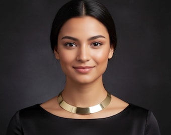 Handmade Brass Choker Necklace: Boho Tribal Collar