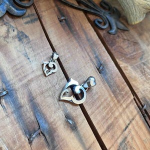 Dolphin heart Pendant, Lucky dolphin heart Charm, dolphin 925 Sterling Silver Pendant, Minimalist fish  Charm, Handmade Jewelry