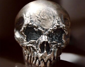 Skull Silver Ring: Gothic Punk Biker Jewelry