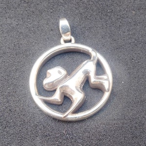 Monkey Pendant | 925 Sterling Silver Monkey Pendant | Monkey Charm | Running Monkey Pendant | 3D Monkey Pendant For Necklace | Gift For Her