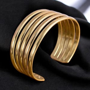 Bold Wide Gold Cuff Bracelet, Modern Layered Statement Jewelry, brass bracelet, handmade cuff , gift for her, cuff for occasion