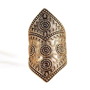Boho Statement Ring | Tribal Armor Knuckle Ring | Vintage Ethnic Adjustable Jewelry | Gothic Medieval Finger Armor Ring | adjustable ring