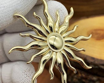 Sterling Silver Sun Pendant Necklace: Handcrafted Celestial Sunburst