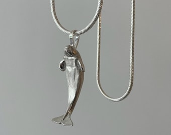 Sterling Silver Dolphin Necklace: Ocean-Inspired 925 Pendant