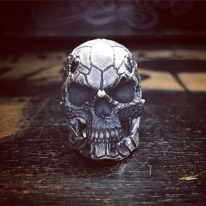 New Engraving Skull Ring, Gothic Ring Jewelry, 925 Sterling Silver Biker Ring, Punk Ring Motorcycle Band Ring, Skull Head Ring,Skull Jewelry