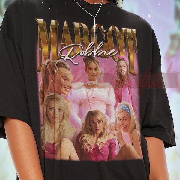 MARGOT ROBBIE Unisex Homage T-shirt - Margot Robbie Vintage 90's, Margot Robbie Fans Tees, Margot Gift, Margot Tribute Movie, Ryan Gosling