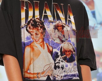 PRINCESS DIANA Vintage T-shirt - Princess Diana Bootleg Tees, Lady Diana Fans Gifts, Princess Diana Retro Shirt, Princess Diana Kids Tee