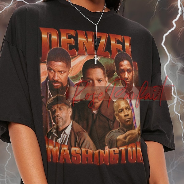 DENZEL WASHINGTON Retro Vintage T-shirt - Denzel Washington Tribute Shirt, Denzel Washington Celebrity Merch, Actor Denzel Washington