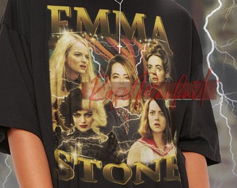 T-shirt rétro EMMA STONE - Tee hommage Emma Stone, Chemise à manches longues Emma Stone Fanclub, Tee-shirt Emma Stone Fans, Tee-shirt Emma Stone Kids