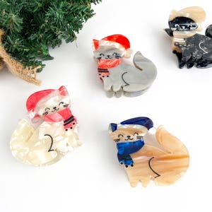 Christmas Cat Claw Clip, Christmas Series Acetate Hair Clip,Custom Unique Logo/Text on Box,Hair Accessories,Christmas Gifts for Cat Lovers