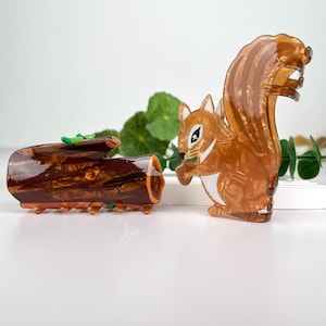 Cartoon Pony/Squirrel/Wood Pile Hair Claw Clip,Custom Unique Logo/Text on Box,Personalized Gifts,Animals Claw Clip,Handmade Hair Accessories