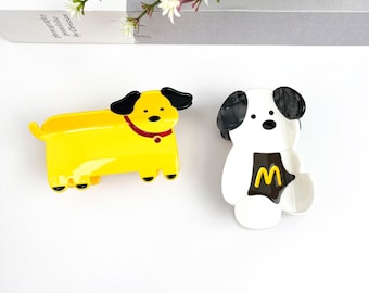 Adorable Puppy Acetate Hair Claw Clip