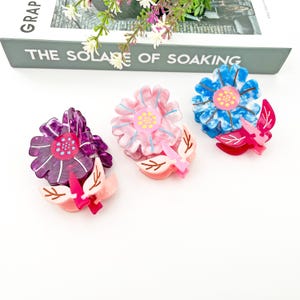 Colorful Sunflower Hair Claw Clips,Acetate Flower Claw Clip,Custom Unique Logo/Text on Box,Flower Hair accessories,Gift for Sunflower Lovers