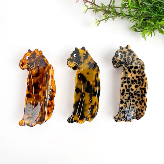 Leopard Acetate Hair Claw Clip: Animal Print Hair Accessory  display picture 1