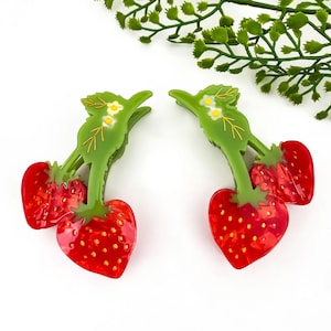 Cute Red Strawberry Hair Clip, Vibrant Fruit Hair Barrettes,Sweet Hair Accessories,Gift For Strawberry Lover