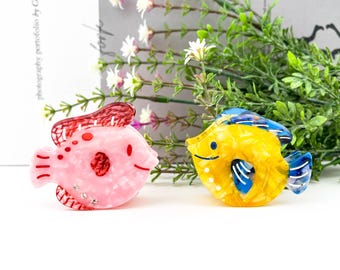 Tropical Fish Hair Claw Clip, Acetate Animal Barrette