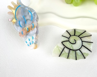 Acetate Snail Shell Hair Claw: Unique Hair Clip