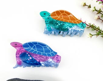 Cartoon Sea Turtle Hair Claw Clip: Acrylic Marine Animal Accessory