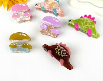 Cartoon Pilz Dinosaurier Haarkrallen Clips: Azetat Haarschmuck