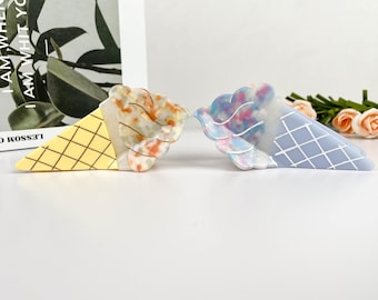 Ice Cream Cone Hair Claw Clip: Acetate Summer Hair Accessory