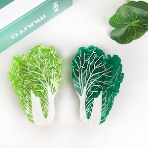 Simulation Bok Choy Claw Clip,Vegetable Hair Clip,Custom Unique Logo/Text on Box,Fun Hair Accessories,Acetate Hair Clips,Unique Gift For Her