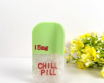 Green Chill Pill Hair Claw Clip,Fun Acetate Hair Accessory