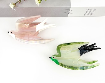 Swallow Hair Clip, Acetate Bird Claw Clip, Personalized Gift