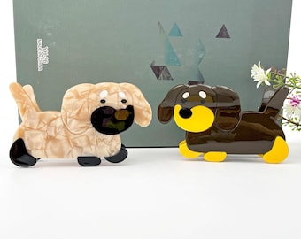 Cartoon Puppy Acetate Hair Claw Clip, Dog Lover Gift