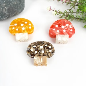 Colorful Small Mushroom Hair Claw Clip,Plant Acetate Claw Clip,Custom Unique Logo/Text on Box,Cute Hair Accessories,Great Gift for Her