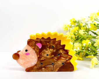 Handmade Acetate Hedgehog Hair Claw Clip, Animal Accessory