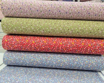 Tiny Flowers Cotton Fabric, Extra Wide, OEKO-Tex, Fabric By the Yard, Quilt Face, Fabric for Clothing, Duvet Cover, Cushion, Pillow