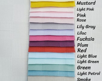 Premium Quality, 100% Cotton Waffle Fabric, Extra Wide Fabric, OEKO-Tex, Fabric By the Yard, Fabric for Blanket, Robe, Duvet Cover