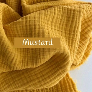 Qualità Premium, 4 strati di garza di mussola di cotone, tessuto di mussola biologica, mussola stropicciata, OEKO-Tex, tessuto tagliato su misura, cotone per bambini, extra largo