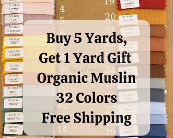 Double Gauze Muslin Cotton, Organic Muslin Fabric, GOTS Certified, Muslin Crinkly, Fabric By the Yard, Baby Cotton, Bundle