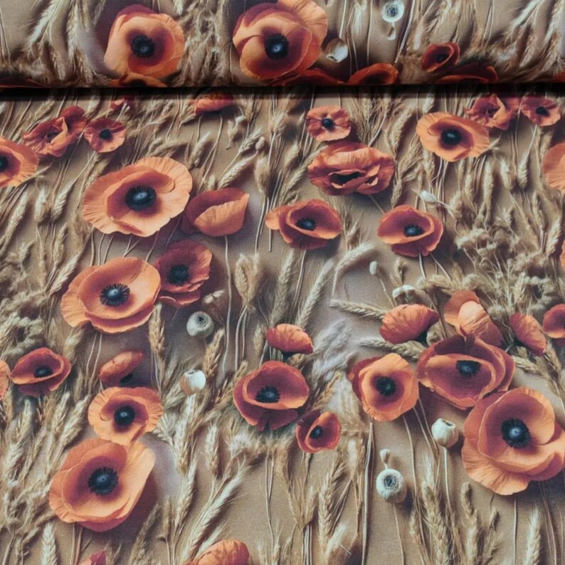 Spikes and Tulips 3D Printed Canvas Fabric, Water Repellent Upholstery ...