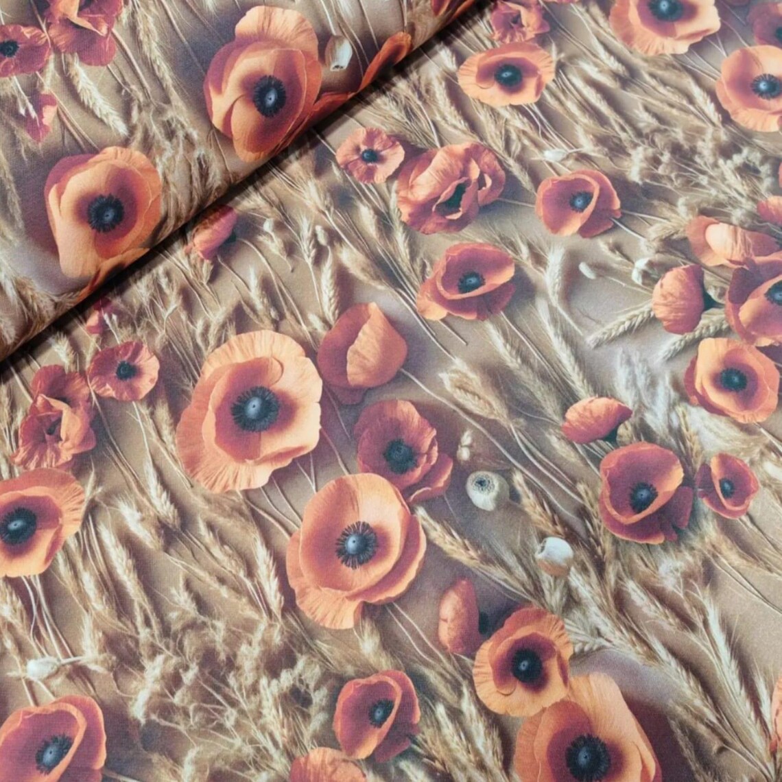 Spikes and Tulips 3D Printed Canvas Fabric, Water Repellent Upholstery ...