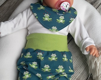 Baby Set Frösche Frosch Baggy Pants Pumphose Hose Gr. 56 62 68
