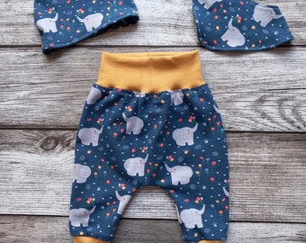 Baby Set Elefant mit Tulpen Gr. 56 + 62