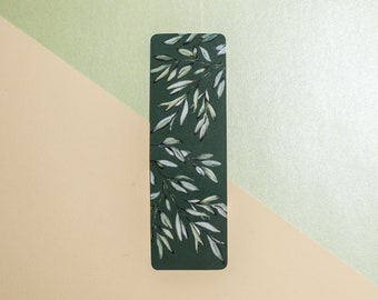 Olive Branch Bookmark - Handmade Reading Accessory - Watercolor illustration Bookmark - Glossy Finish
