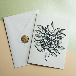 Biglietto d'auguri botanico - Biglietto di carta riciclata con busta e sigillo di cera - Biglietto di illustrazione ZZ-Plant - Arte vegetale - Vismirell -