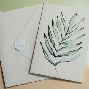 Biglietto botanico con carta riciclata - Biglietto con busta e sigillo di ceralacca - Biglietto d'auguri stile vintage - Vismirell