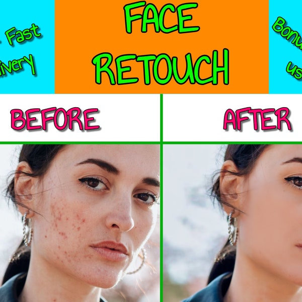 Professional Face Retouching, Acne & Freckle Removal, Flawless Skin Service, Blackhead and Scar Removal, Blemish Retouch Services