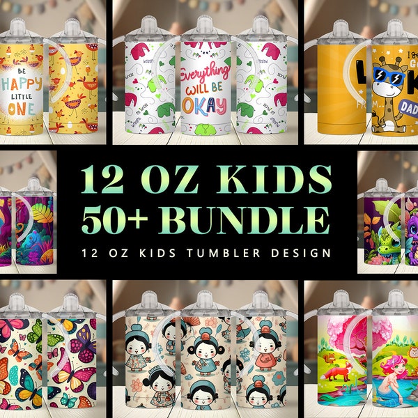 12oz Kids Design Tumbler Bundle sublimation png, instant download, tumbler wrap designs seamless png