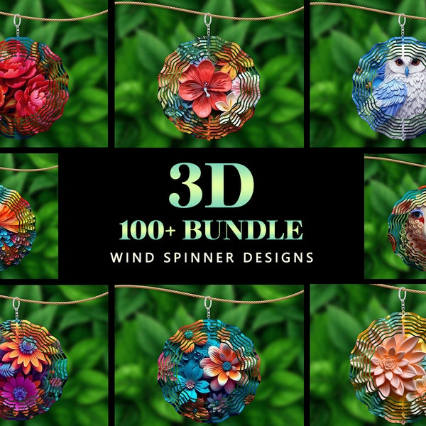 3D Art Theme Wind Spinner Design Bundle, Spinner Sublimation Designs Bundle png, Instant Download, 3d design wrap png, Sublimation Designs