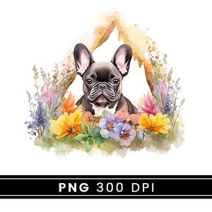 Watercolor French Bulldog Clipart Bundle Wall Art Instant Download Sublimation Designs Digital Download Png Files Digital Print image 7